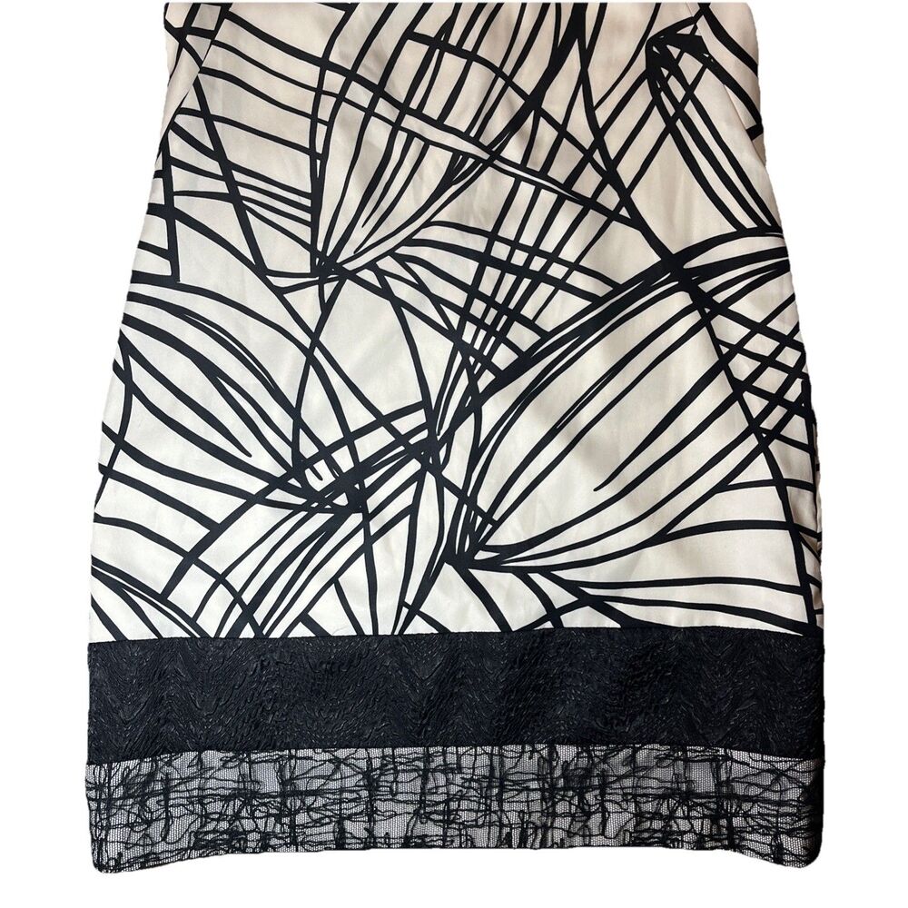 Ann Taylor Geometric Sleeveless Black and White Classic Cocktail  Dress size 8 - Picture 3 of 11